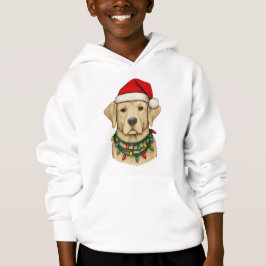 Süßer Weihnachtslabrador mit Santa-Hut und Feierta Hoodie