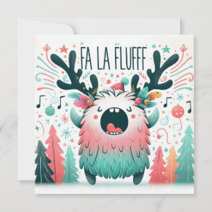 Süßer Weihnachtslied-Sänger "fa la fluff" Feiertagskarte