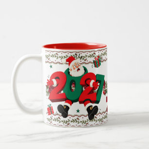 Süßer Weihnachtsmann 2027 Frohe Weihnachten Kaffee Zweifarbige Tasse