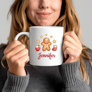 Süßer Weihnachtsmann aus Lebkuchen Weihnachten Kaffeetasse