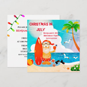 Süßer Weihnachtsmann Christmas Im Juli Geburtstags Einladung