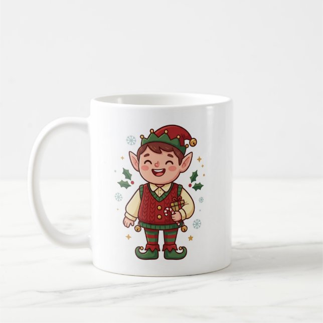 Süßer Weihnachtsmann-Elf-Christmas-Becher Kaffeetasse (Links)