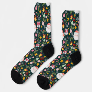 Süßer Weihnachtsmann-Feiertags-Nahtloses Muster Socken