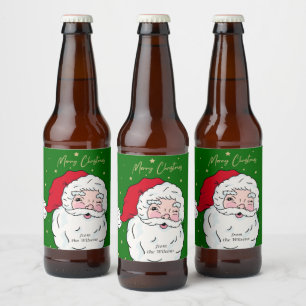 Süßer Weihnachtsmann Frohe Weihnachten Geschenk-An Bierflaschenetikett