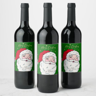 Süßer Weihnachtsmann Frohe Weihnachten Geschenk-An Weinetikett