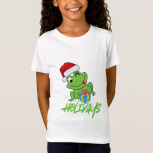 Süßer Weihnachtsmann-Frosch Lustiger „Hoppy Holi T-Shirt