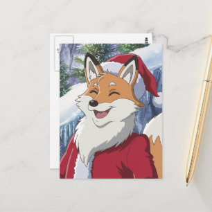 Süßer Weihnachtsmann Fuchs Postkarte