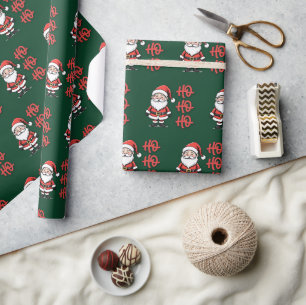Süßer Weihnachtsmann Ho Ho Ho Weihnachten Geschenkpapier