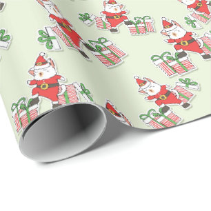 Süßer Weihnachtsmann-Katz Weihnachten  Geschenkpapier