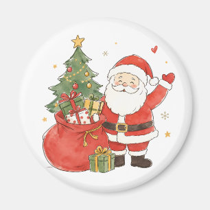 Süßer Weihnachtsmann mit Geschenksack für klassisc Magnet