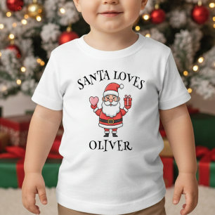 Süßer Weihnachtsmann mit Herz und Geschenk - Weihn Kleinkind T-shirt