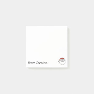 Süßer Weihnachtsmann mit roter Mütze Post-it Klebezettel