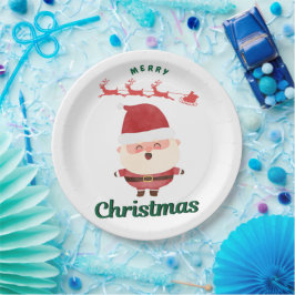 Süßer Weihnachtsmann Pappteller