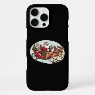 Süßer Weihnachtsmann reist mit Zug, der an den Züg iPhone 16 Pro Max Hülle