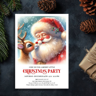Süßer Weihnachtsmann Rudolph Feiertags-Familienfre Einladung