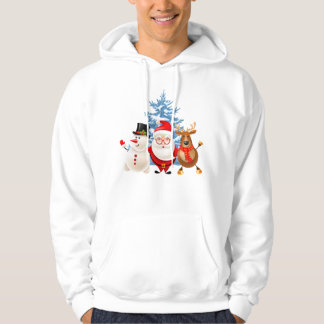 Süßer Weihnachtsmann, Schneemann- und Rentiere-Tri Hoodie
