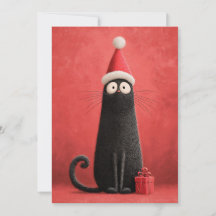Süßer Weihnachtsmann schwarze Katze für Tierliebha