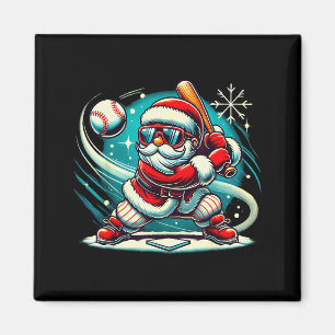 Süßer Weihnachtsmann spielt Baseball Jungen Kinder Magnet