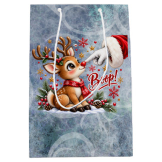 Süßer Weihnachtsmann und Nasenstupser vom Rentier Mittlere Geschenktüte