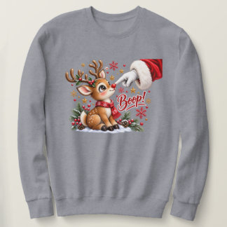 Süßer Weihnachtsmann und Nasenstupser vom Rentier Sweatshirt