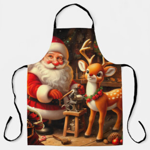 Süßer Weihnachtsmann und Rentiere Schürze