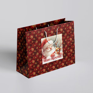 Süßer Weihnachtsmann und Rudolph Weihnachtsgeschen Große Geschenktüte