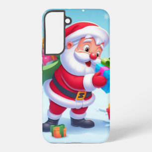Süßer Weihnachtsmann und Schneemann Samsung Galaxy Hülle