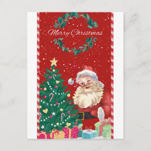 🎄 Süßer Weihnachtsmann Weihnachtsillustration – F Postkarte