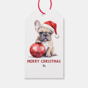 Süßer Weihnachtsmannhut Französische Bulldogge Wei Geschenkanhänger