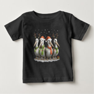 Süßer Weihnachtspelikan mit Santa-Hut  Baby T-shirt