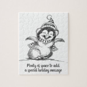 Süßer Weihnachtspinguin, glücklicher Babyvogel Puzzle