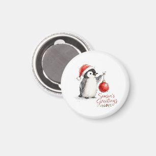 Süßer Weihnachtspinguin mit Ornament Magnet