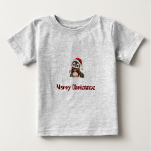 Süßer Weihnachtspinguin mit Santa-Hut Baby T-shirt
