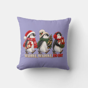 Süßer Weihnachtspinguin Watscheln Ho Ho Kissen
