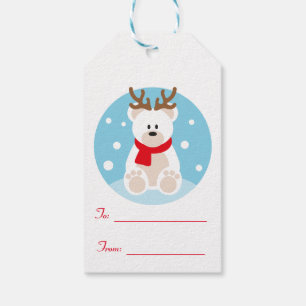 Süßer Weihnachtspolarbär Geschenkanhänger