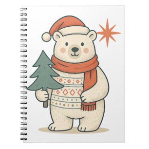 Süßer Weihnachtspolarbär Skandinavischer Winter Notizblock
