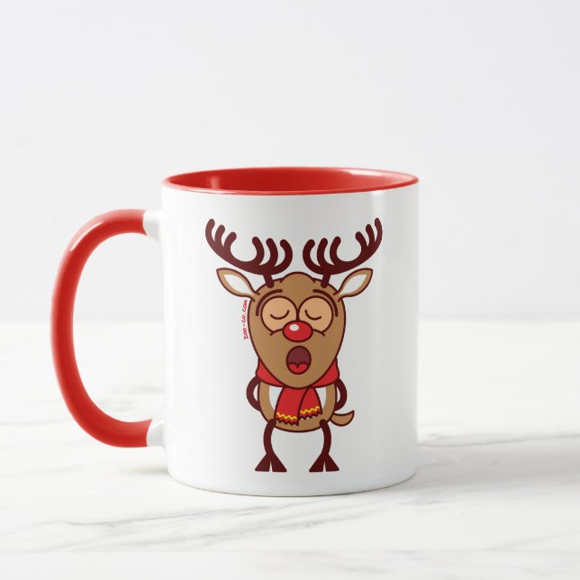 Süßer Weihnachtsren-Gesang Tasse (Links)