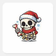 Süßer Weihnachtsskelett mit Zuckerrohr Kawaii