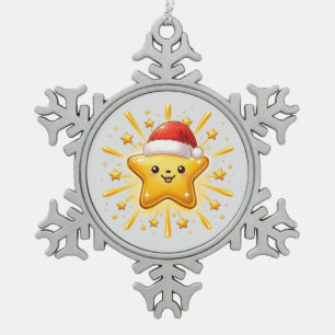 Süßer Weihnachtsstern-Schmuck Schneeflocken Zinn-Ornament