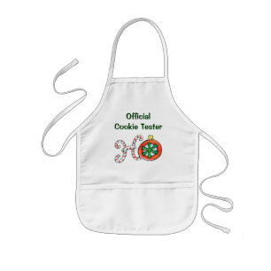 Süßer Weihnachtstext, Ho in Candy Cane-Ornamenten Kinderschürze