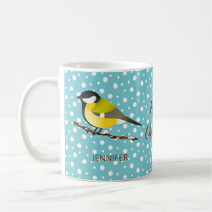 Süßer Weihnachtsvogel Kohlmeise Parus Major Und Na Tasse