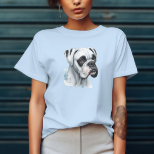 Süßer weißer Boxerhund in Aquarell: Elegant T-Shirt