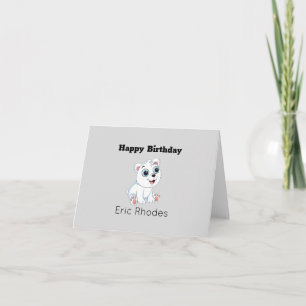 Süßer weißer Eisbär auf grauem Geburtstag Karte