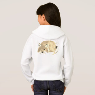 Süßer weißer Fuchs Wasserfarben Wald Wildtier Mädc Hoodie