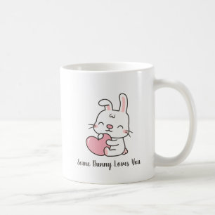 Süßer Weißer Hase, Some Bunny Liebt Dich Pun Kaffeetasse