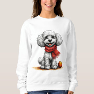 🐩 Süßer Weißer Pudel Geschenk für Hunde Liebhaber Sweatshirt