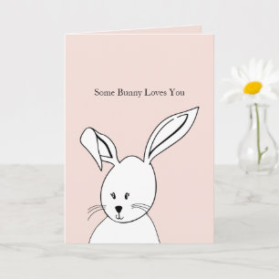 Süßer weißer rosa Hase Liebe Karte