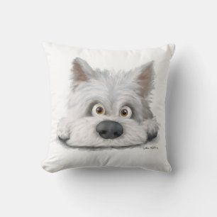 Süßer weißer Scottish Terrier Cartoon Kissen