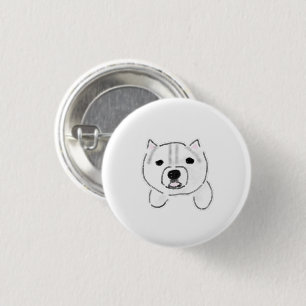 Süßer Weißer Terrier Neugieriger Welpe Personalisi Button