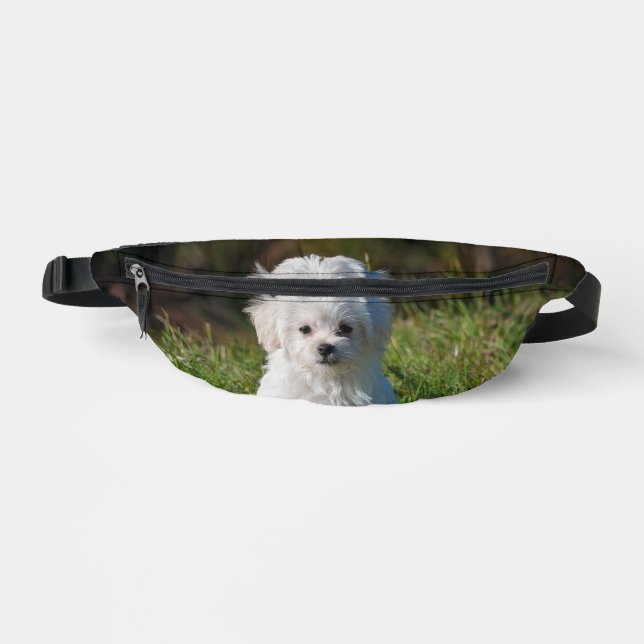 Süßer weißer Welpe Bauchtasche (Vorderseite)